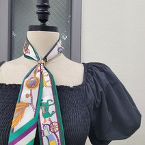 마차 타이 양면 스카프 미니 쁘띠 실크 트윌리