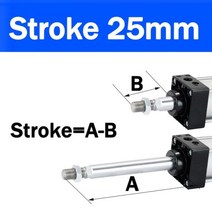 SC32405063 공압 실린더 P iston 복동 에어 50751001251502002503004005006008001000mm 스트로크, Stroke 25mm, BORE 50mm