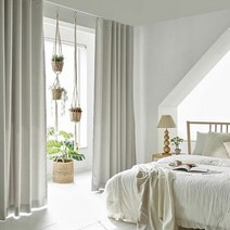 1300K 데이즈 민자 핀형 거실 원톤 레일 암막커튼 세트 대형