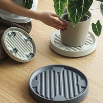 앙플랜트 바퀴가 숨어있는 이동식 화분 공기청정기 받침대 과습방지형 일반형, 이동식받침 과습방지형, 베이지, 2호 (22cm)