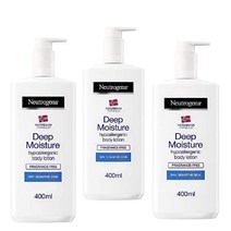 Neutrogena 딥 모이스춰 센서티브 바디로션 저자극성 400ml x3개 Deep Moisture Body Lotion Hypoallergenic, 3개