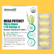 Micro algae 미세조류 rtg 오메가3 캐나다 직수입, 1개, 30정