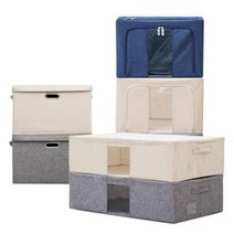 [당일출고]레보떼 패브릭 리빙박스 수납정리함 55L 66L 88L 100L 옷정리, 1개, 리빙박스 [55L] 베이지 2P