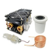 고주파가열기 ZVS 인덕션 히터 2500W 고주파 가열 PCB 보드 용융 금속 + 코일 도가니 펌프, BLACK