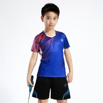 어린이 스포츠 배드민턴 세트 탁구 훈련복 테니스 셔츠 여아 러닝 티셔츠 반바지 포함, [04] L, [15] 121 kids sets
