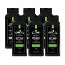 JR Watkins 내추럴 데일리 모이스처라이징 바디 워시 윈터그린 & 스프라이스 6팩 남성 및 여성 하이드레이팅 샤워 젤 SLS 프리 미국 제조 크루얼티프리 500ml, Wintergreen and Spruce