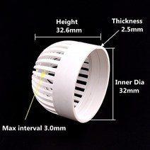 PVC배관자재 PVC 벤트 캡 어항 투과성 해산물 풀 오버플로 파이프 피팅 필터 절연 수족관 2-20 개, 03 32mm Inner dia_01 2pcs