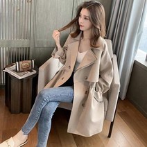 휠렉스 여성 봄 빈티지 카라넥 트렌치 긴소매 캐주얼 자켓 9493