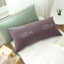 집에 피쉬 피그먼트워싱 등받이쿠션 헤드쿠션 커버_7color 커버, 퍼플