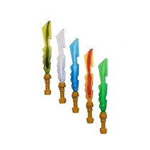 2013 레고 닌자고 닌자 원소 블레이드 펄 골드 칼자루가 있는 5피스의 원소 블레이드 맞춤형 모음