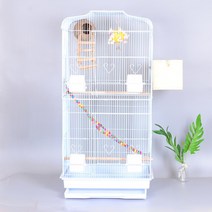 FEIMING 앵무새놀이터 2층앵무새집 날림장선반 대형새장, 1세트, 화이트