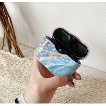 뽐픽 소니 WF 1000XM3 고급 케이스 감성디자인 마블 레오파드 지브라 디자인, 블루 마블