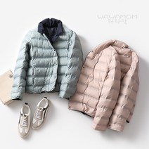 WAWAMOM(특허브랜드) 여성 양면 경량패딩 여자 덕다운 숏 패딩잠바 간절기 점퍼 아우터 BOK23uj