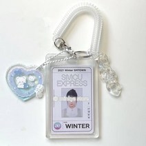 포카홀더 MINKYS-신상품 러브 하트 카와이 3 인치 아크릴 투명 포토 카드 홀더 카드 사진 홀더 가방 펜던트 학교 문구, 03 10.5cm x 6.5cm