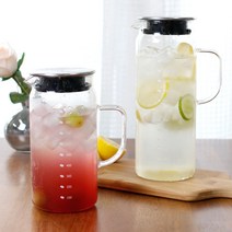 도모 스텐뚜껑 내열유리 물병 1000ml 1300ml