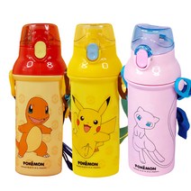 포켓몬스터 원터치 어깨끈 물통 480ml 피카츄 물병 어린이 유아 아동 어린이집 유치원 초등학생 소풍준비물, 원터치물통-파이리(578551)