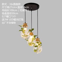 현대 호환 호환 디자이너 유리 천장 조명 신선한 정원 식물 꽃 냄비 레스토랑 숍 펜던트 창 디스플레이 매, 02 3 heads