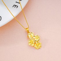 베트남 사금 여사 꽃반지 황동 도금 꽃목걸이 팔찌 3종 세트 결혼 액세서리