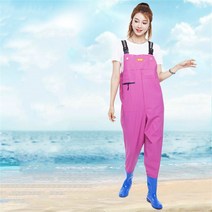 ANYOU 여자 갯벌 낚시 일체형 가슴장화 M223, 245, 핑크