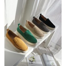소가죽 스티치 통굽 슬립온(3.5cM)