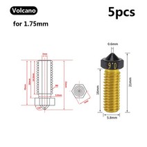 용접 팁 노즐 5pcs PTFE 코팅 MK8/E3D/화산 노즐 0.2-1.2mm 압출기 프린트 헤드 3D Ender3 Pro CR10/S 핫, 03 Volcano-5pcs_05 0.6mm