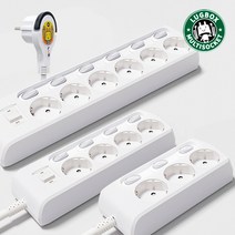 러그박스 개별 멀티탭 화이트 이지콕플러그 납작멀티탭 3구 4구 6구 1.5m/3m + 안전캡증정, 1.5m