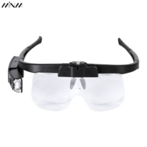 minm 원근양용 다초점 도수조절 접이식 돋보기 확대경 USB 충전식 1.5x 2.0x 2.5x 3.5x 4.0x 4.5x 독서 조명, 1