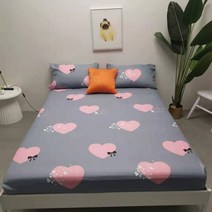북유럽매트리스커버 탄성 폴리에스터 침대 시트 세트가 있는 프린트 보호 싱글 더블 침대보 크기 (베개 없음) 인테리어