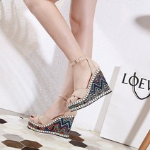 웨지샌들 12cm 하이힐 플랫폼 웨지 슈즈 블랙 크로스 스트랩 글래디에이터 샌들 청키 힐