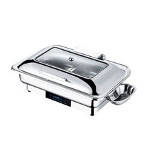 스테인레스 차핑디쉬 전기 난방 스토브 사각 원형 통, 2칸 9L - 전열 터치 온도 조절 304