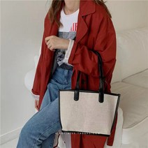 {백백이나라 }여성 심플 캔버스 핸드백 가을신상 숄더백 에코백 미니 토트백 2color