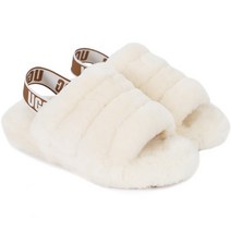 어그 UGG 여성 플러프 예 양털 슬라이드 (1095119-NAT)