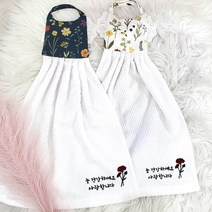 주방타올 핸드타월 카네이션자수 어버이날 스승의날 선물, 살구핑크