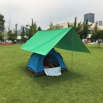 블랙코팅타프 원터치 터널 면 암막 하비 큰 미니 타프, 8개의 땅과 8개  로프, 사파이어 블루