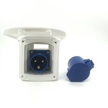 캠핑카 한전 인입구 모터 플러그 16A 32A 연결박스, 플러그가 있는 32A 전원 상자 흰색