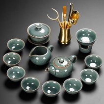 도자기 찻잔 중국 다기세트 다도 전통 가정용, 고요다기세트12두+동다도육군자