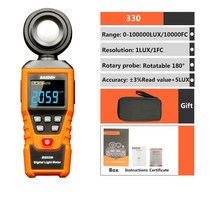 디지털조도계 조도기 BASDEN-디지털 럭스미터 Luxometer 200000Lux 180 도 회전 프로브 광도계 고정밀 사, 03 330, 03 330