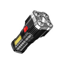 led 초강력 사냥용 써치라이트 후레쉬 USB 야외 작업 탐조등 P900 휴대용 자전거 사이클링 하이킹 토치 램프 슈퍼 밝은 손전등 도구, 실버