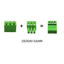 PCB 단자 15EDG 3.81mm 용접 암수 쌍 플러그 스트레이트 직각 핀 전체 세트, 01 15EDGKV Straight_13 14P