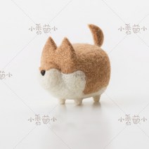 강아지 양모펠트 니들 퀼트 키링 동물 초보 도안 만들기 바느질, 시바