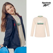 리복키즈 REEBOK 리복키즈 주니어 로고포인트 라운드티셔츠 - 오트밀