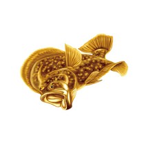 낚시통 광어 낚시스티커, 골드 GOLD