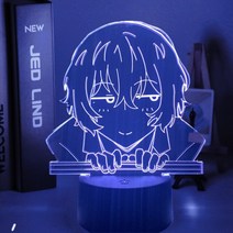 Bungo Stray Dogs Osamu Dazai 램프 방 장식 친구 생일 선물 가제트 Nakahara Chuya 야간 조명 애니메이션 네온 라이트, [01] Anime 005, [02] 16 color with remote