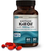 DailyNutra Neptune 크릴 오일 1000mg 고흡수 오메가3 EPA DHA 아스타잔틴. 순수 지속 가능. 건강한 심장 뇌 및 관절을 지원하는 것으로 임상적으로 나타났습, 1