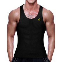 노에코 남성 사우나 조끼 네오프렌 땀 감량 허리 트레이너 셔츠 운동 탱크 탑, Black, 3X-Large