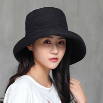 메이빈 여름 버킷햇 블랙 여성 벙거지모자
