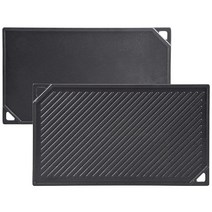 GasSaf 주철 양면 그리들 41.9 x 24.1cm(16.5 x 9.5인치) 양면 그릴 팬 가스 그릴 및 스토브 탑에 적합, 16.5 x 9.5
