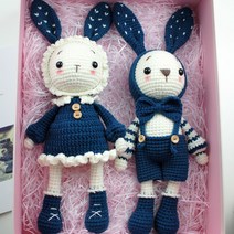 코바늘 인형 뜨기 토끼 도안 뜨개질 커플 diy 키트 겨울 집에서 하는 취미 집순이, I개