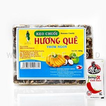 베트남 바나나 캔디 께오쭈오이 KEO CHUOI 땅콩엿 WORLDFOOD, 400g, 1개