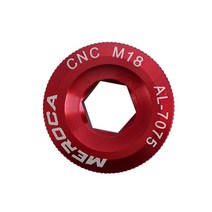 자전거 크랭크암 체인휠 m18m19m20 자전거 브래킷 합금 cnc 크랭크 세트 너트 크랭크 커버 크랭크 세트 나사 크랭크 암 고정 볼트 크랭크 볼트 커버 캡, 레드 m18